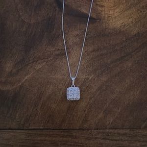 Pure Radiance Sterling Silver Lab-Created White Sapphire&Diamond Accent Pendant